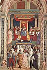 Aeneas Canvas Paintings - Pope Aeneas Piccolomini Canonizes Catherine of Siena